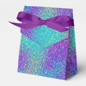 Glam Lila Türkis Sparkling Glitzer Gradient Geschenkschachtel (Vorderseite)