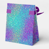 Glam Lila Türkis Sparkling Glitzer Gradient Geschenkschachtel (Rückseite)