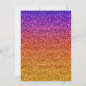 Glam Lila und Orange Gradient Glitzer Sweet 16 Einladung (Rückseite)