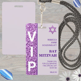 Glam Lila Unique VIP Bat Mitzvah Gastgeschenk Ausweis