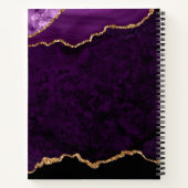 Glam Lila Velvet Agate Geode Gold Script Notizblock (Rückseite)