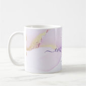 Glam Lilac Gold Abstrakt Paint Elegant Monogram Kaffeetasse (Links)