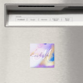 Glam Lilac Gold Abstrakt Paint Elegant Monogram Magnet (In Situ (Geschirrspüler))