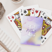 Glam Lilac Gold Abstrakt Paint Elegant Monogram Spielkarten