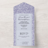 Glam Lilac Lavender Lila Glitzy Glitzer All In One Einladung (Innen Boden)