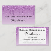 Glam Lilac Lila Glitzer Tropfen Makeup Eyelash Visitenkarte (Vorne/Hinten)
