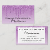 Glam Lilac Lila Glitzer Tropfen Makeup Eyelash Visitenkarte (Vorne/Hinten)