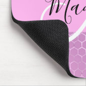 Glam Lilac Metallic Pink Honeycomb Monogram Name Mousepad (Ecke)