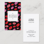 Glam Lip Print Makeup Artist Schönheit Rot/Schwarz Visitenkarte (Vorne/Hinten)