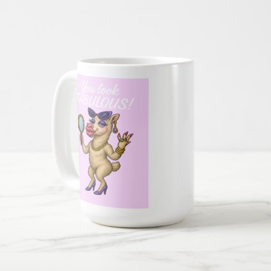 Glam Llama - Fabelhaft von Kopf bis Hoof Kaffeetasse (Vorderseite Links)