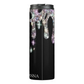 *~* Glam Luxe Girly Tropfen Rainbow GLITZERN Black Thermosbecher (Rückseite)