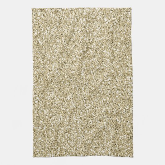 Glam Luxe Gold Glitzer Geschirrtuch (Vertikal)