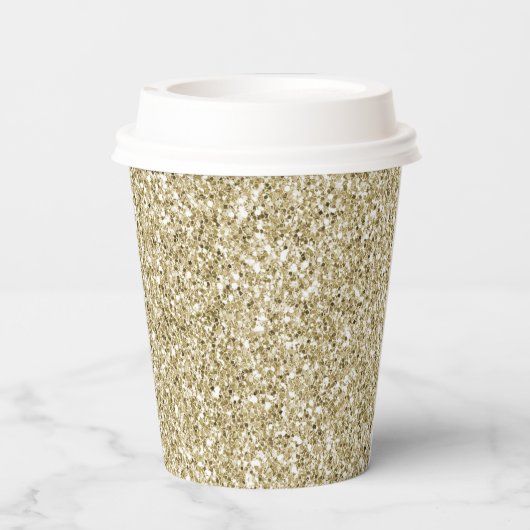 Glam Luxe Gold Glitzer         Pappbecher (Rückseite)
