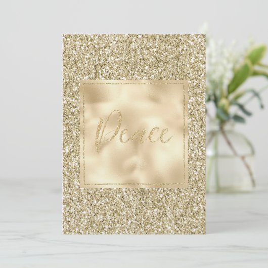 Glam Luxe Gold Glitzer Peace Karte (Stehend Vorderseite)