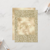 Glam Luxe Gold Glitzer Peace Karte (Vorderseite/Rückseite Beispiel)