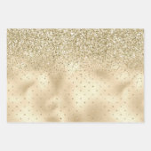 Glam Luxe Gold Glitzer Zebra Print Geschenkpapier Set (Vorderseite 2)