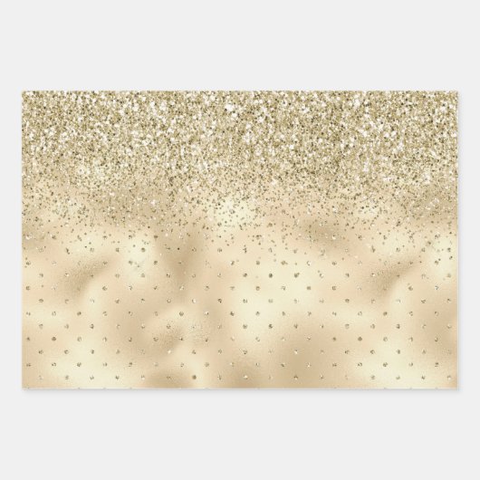Glam Luxe Gold Glitzer Zebra Print Geschenkpapier Set (Vorderseite 2)