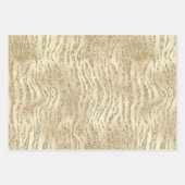 Glam Luxe Gold Glitzer Zebra Print Geschenkpapier Set (Vorderseite)