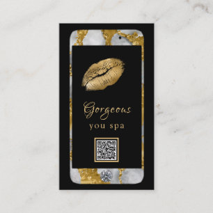 *~* Glam Luxe Handy Gold QR LOGO Foto Visitenkarte