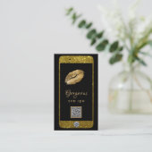 *~* Glam Luxe Handy Gold QR LOGO Glitzer Visitenkarte (Stehend Vorderseite)