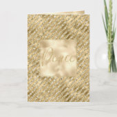 Glam Luxe Stripes Gold Glitzer Peace Karte (Vorderseite)