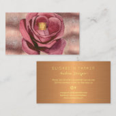 Glam Luxus staubige Rose floral feminin Monogramm Visitenkarte (Vorne/Hinten)