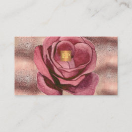 Glam Luxus staubige Rose floral feminin Monogramm Visitenkarte