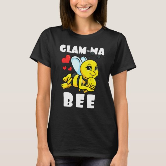 Glam Ma Bee Matching Family Outfit Kinderankündigu T-Shirt (Vorderseite)