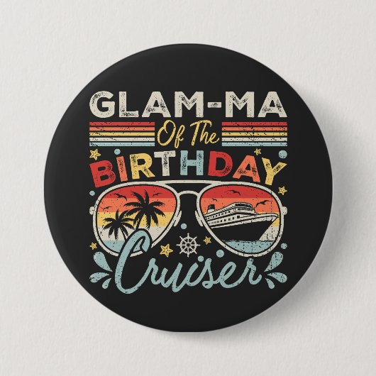 Glam-ma der Geburtstagsrundfahrt Button (Vorderseite)