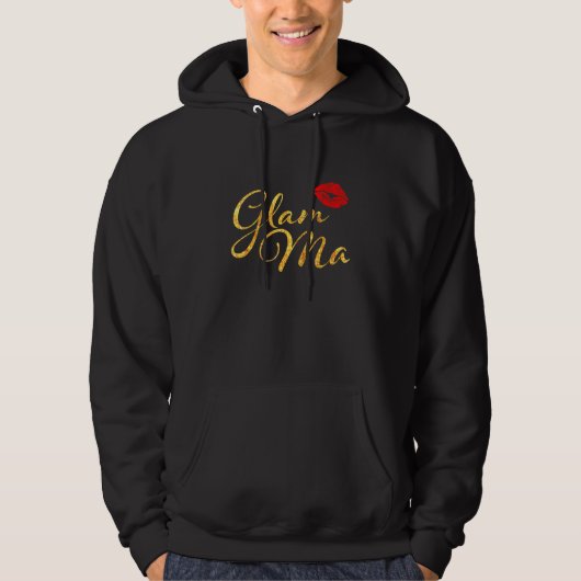 Glam Ma Glamour Granny Nana Grandmütter Red Lip Hoodie (Vorderseite)