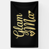 Glam Ma Heart Gold Mama Oma Muttertag Banner (Vertikal)