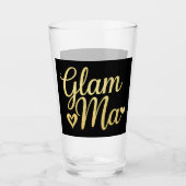 Glam Ma Heart Gold Mama Oma Muttertag Glas (Vorderseite)