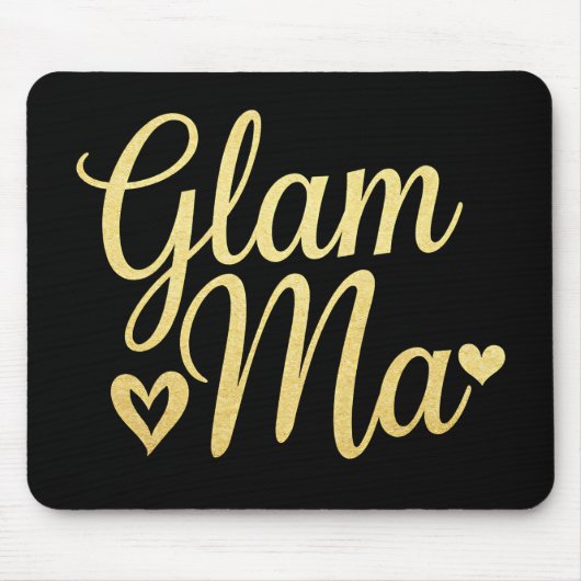 Glam Ma Heart Gold Mama Oma Muttertag Mousepad (Vorne)