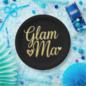 Glam Ma Heart Gold Mama Oma Muttertag Pappteller (Party)