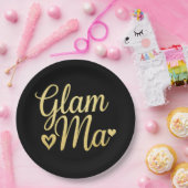 Glam Ma Heart Gold Mama Oma Muttertag Pappteller (Party)