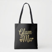 Glam Ma Heart Gold Mama Oma Muttertag Tasche (Vorderseite)