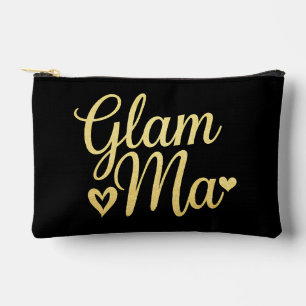 Glam Ma Heart Gold Mama Oma Muttertag Zubehörtasche