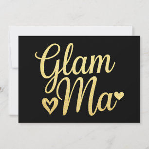 Glam Ma Herz Gold Mama Oma Muttertag Einladung