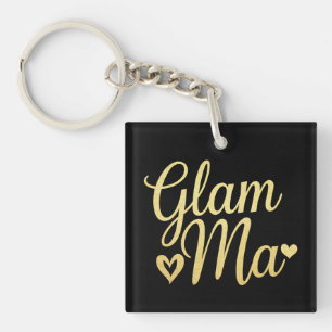 Glam Ma Herz Gold Mama Oma Muttertag Schlüsselanhänger
