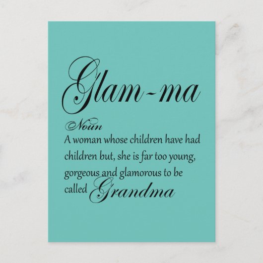 GLAM MA Oma Definition Postkarte (Vorderseite)