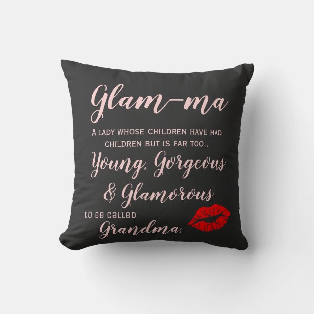 Glam ma Oma Weihnachtsgeschenk Kissen (Vorderseite)