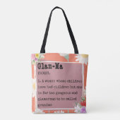 Glam-Ma-Wörterbuchdefinitionen Blume Rahmendesign Tasche (Rückseite)