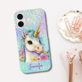 Glam Magical Unicorn Glittery iPhone 16 Hülle