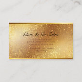 Glam Makeup Artist Hair Stylist Gold Glitzer Stars Visitenkarte (Rückseite)