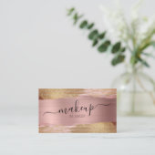 Glam Makeup Artist Rose Gold Business Card Visitenkarte (Stehend Vorderseite)