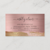 Glam Makeup Artist Rose Gold Business Card Visitenkarte (Rückseite)