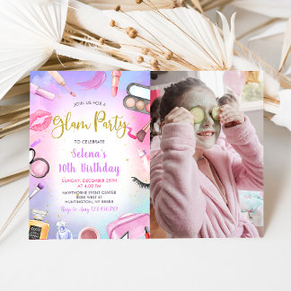 Glam Makeup Birthday Party Wellness-Center Party F Einladung