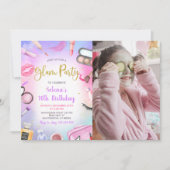 Glam Makeup Birthday Party Wellness-Center Party F Einladung (Vorderseite)
