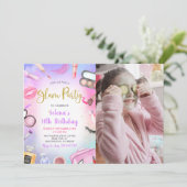 Glam Makeup Birthday Party Wellness-Center Party F Einladung (Stehend Vorderseite)