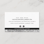 GLAM MAKEUP Bürste silberne Glitzer schwarz Visitenkarte (Rückseite)